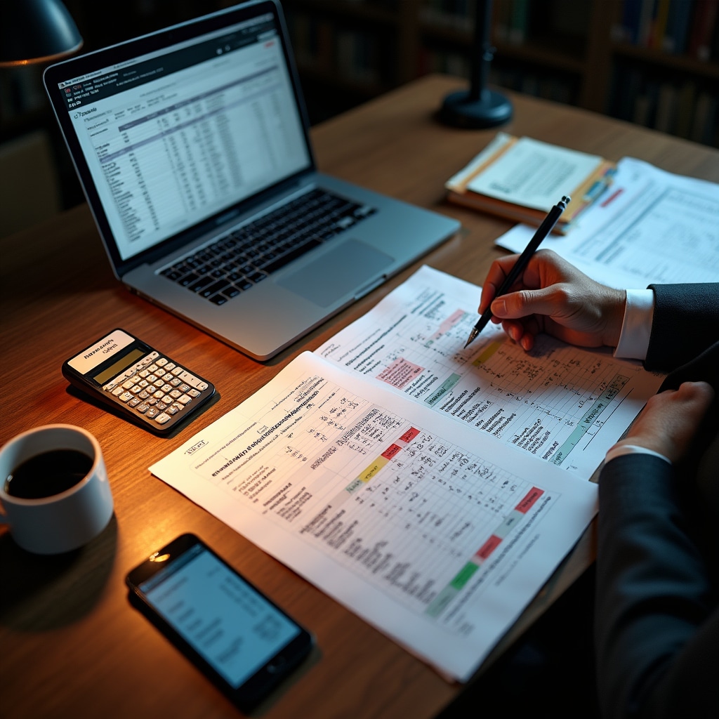 Detailed budget spreadsheet showing construction and analysis